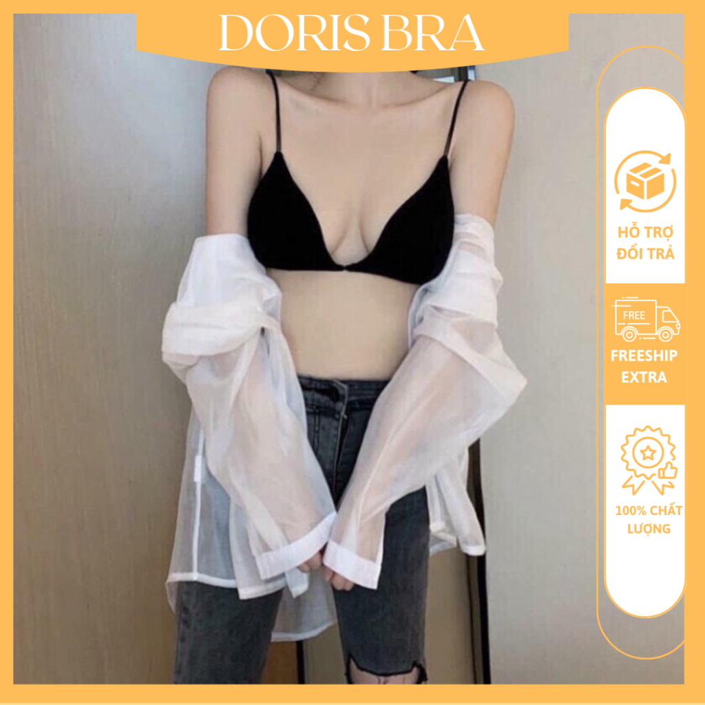 Áo lót DORIS, bra BR2099 cotton dây mảnh cài trc ôm nâng nhẹ nhàng