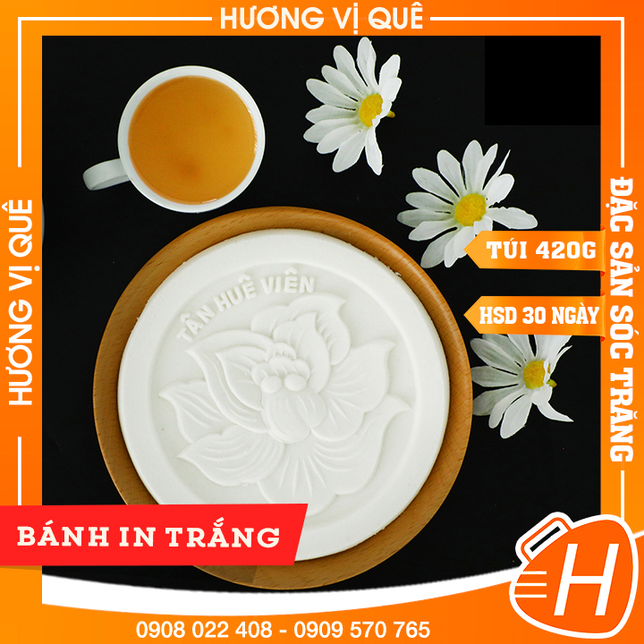 Bánh In Trắng Tân Huê Viên - Hộp 800g(4 Cái) - Đặc Sản Sóc Trăng