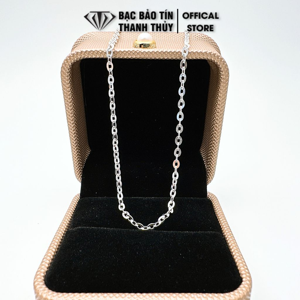 Dây chuyền bạc nữ Bảo Tín Thanh Thủy, vòng cổ bạc ta nguyên chất kiểu o trơn dài 45 cm - 0.95 chỉ bạc s99