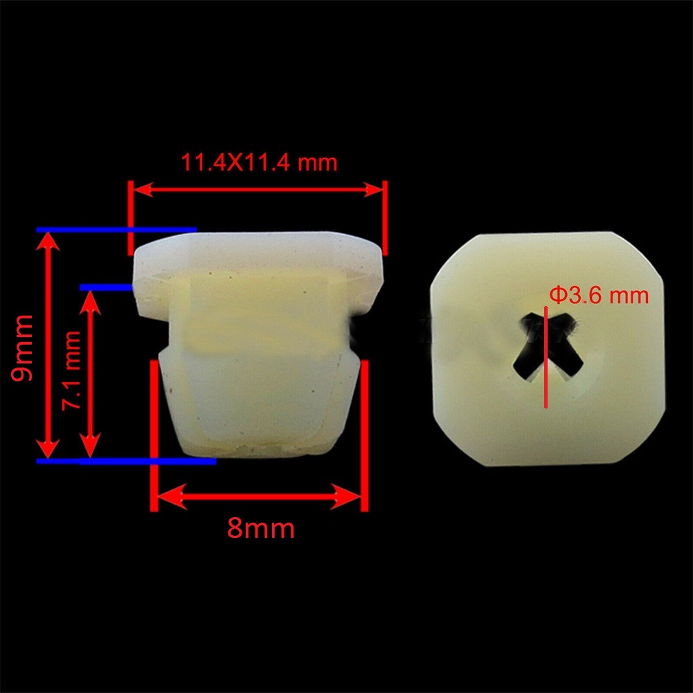 Set 25 đinh tán nhưa, kẹp đai ốc (MÀU KEM) 3919773 5/16 cho xe hơi, Chốt vít nhựa cho ô rô