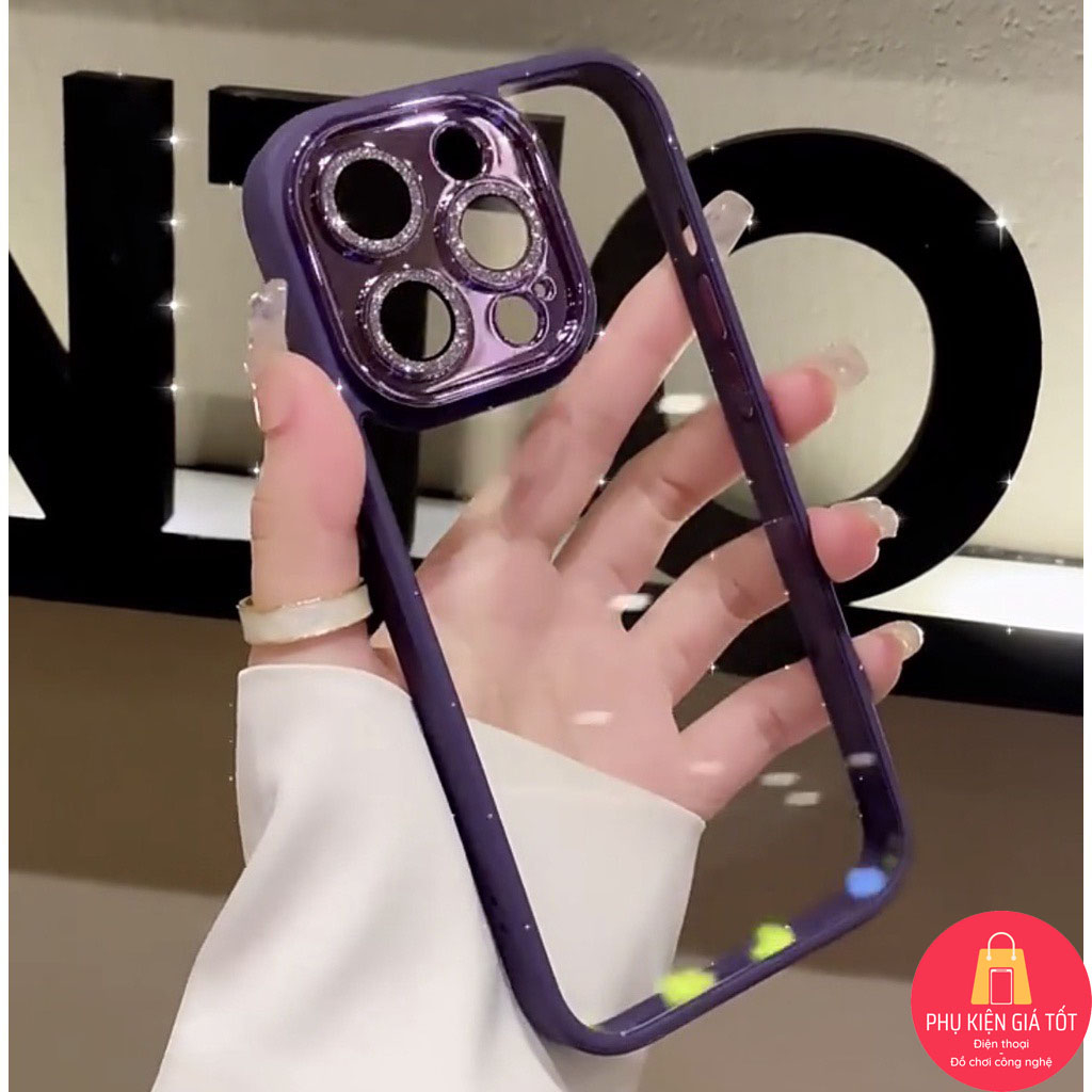 Ốp lưng cam có nhũ cho lphone 8 / 8Plus / X / XS / XR / Xs Max / 11 / 12 / 13 / 14 - Phukiengiatot