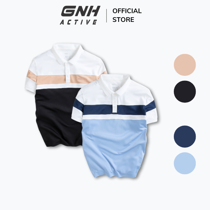 Áo Polo Nam GNH Active Áo Polo Phối Màu Basic Chất Vải Coolmax Kiểu Dáng Thanh Lịch APL23-022