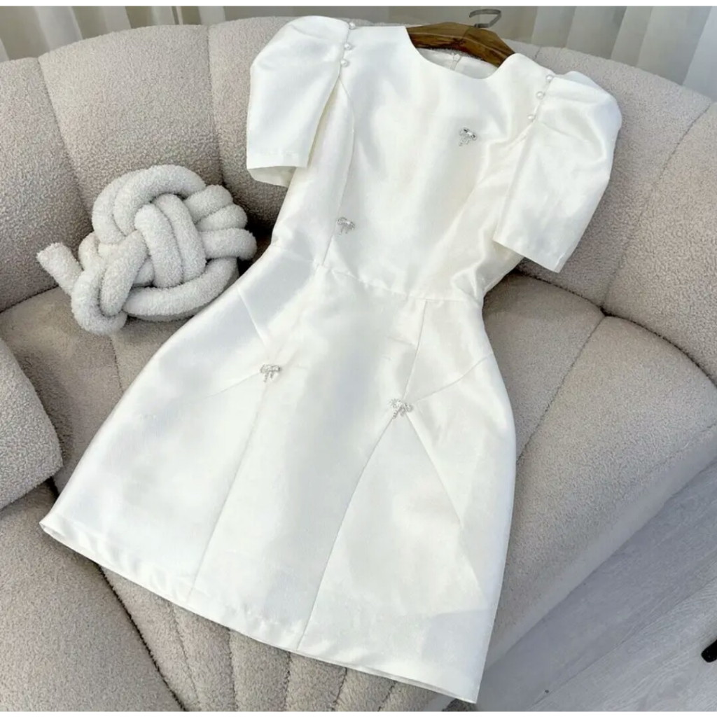 Đầm dự tiệc, đầm công sở tay bồng đính kèm tag đá siêu xinh Lolita Dress