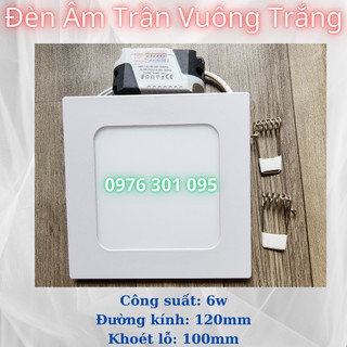 [10 Cái] Đèn Led Âm Trần 6w Siêu Mỏng (Tròn - Vuông)