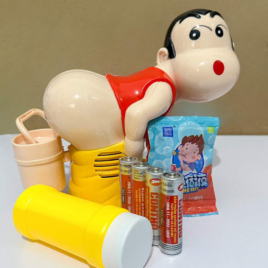 Đồ chơi Shin-Chan cậu bé bút chì thổi bong bóng tự động
