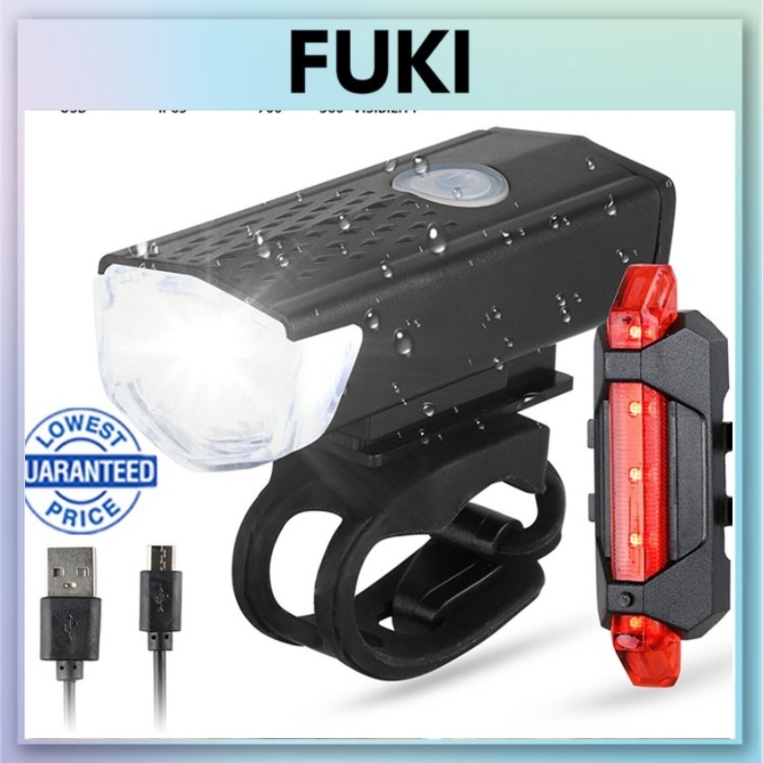 Đèn LED tín hiệu gắn đầu và đuôi xe đạp chuyên dụng tiện lợi FUKI (bán phân loại riêng)