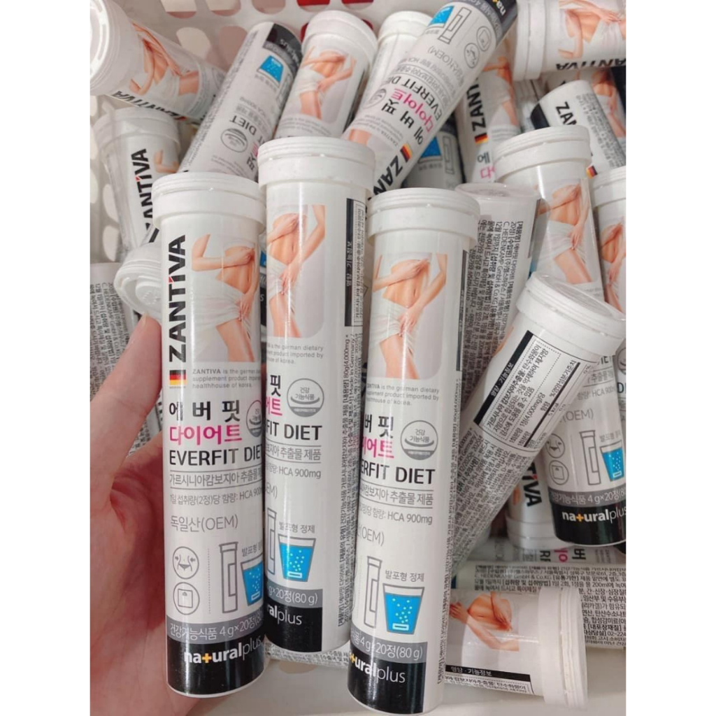 Viên Sủi Giảm Cân Zantiva Everfit Diet Natural Plus Ống 20 viên