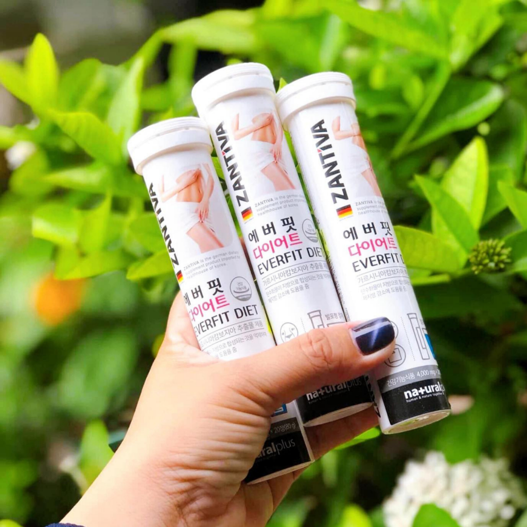Viên Sủi Giảm Cân Zantiva Everfit Diet Natural Plus Ống 20 viên