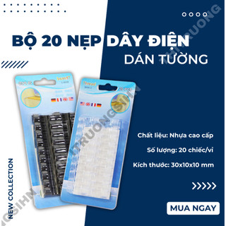 Combo dụng cụ 20 miếng dán tường kẹp cố định dây điện siêu dính tiện lợi keo 3M mới - 3 màu Bikerstorethainguyen eefy1