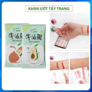 Khăn tẩy trang, túi khăn ướt tẩy trang dùng 1 lần, khăn ướt du lịch, bông tẩy trang tinh chất bơ không bị khô da