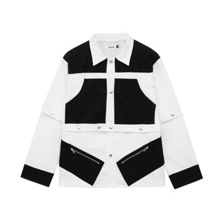  Áo khoác Kaki OAO STUDIO phối đen trắng 2 kiểu mặc 