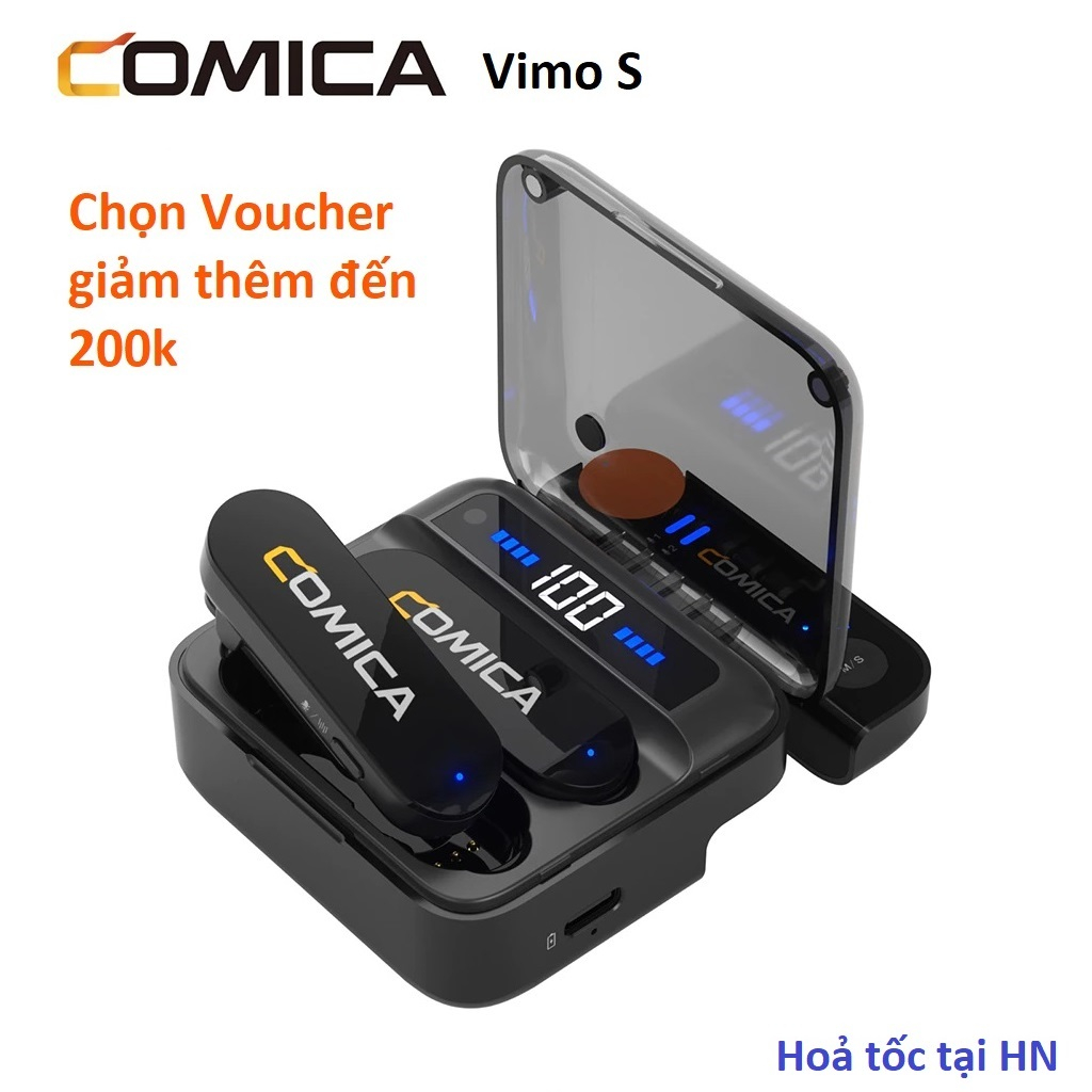 Mic Comica Vimo S micro thu âm không dây cài áo cho điện thoại iPhone, Android, quay video, livetream, vlog, youtube