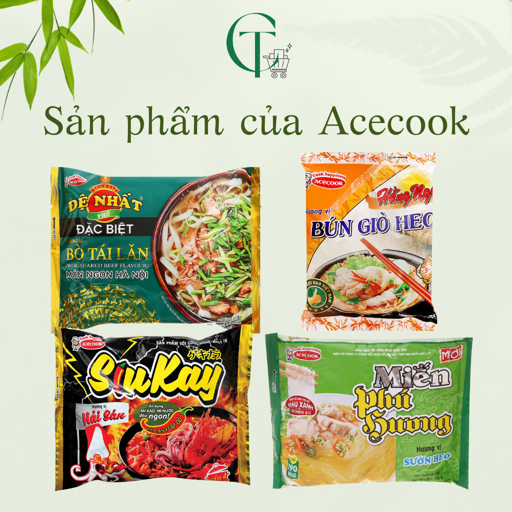Combo 5 gói miến, bún, phở, mì Siucay ăn liền của Acecook