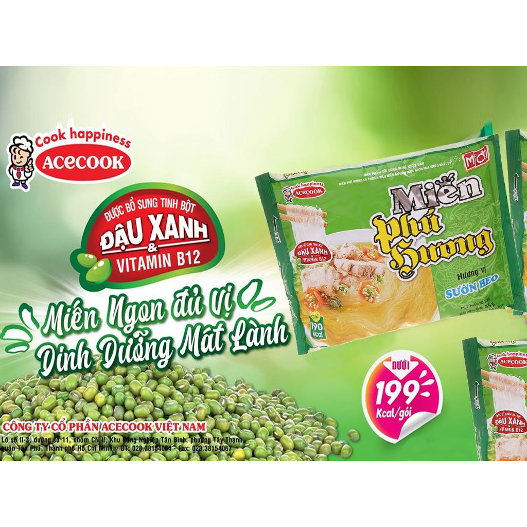 Combo 5 gói miến, bún, phở, mì Siucay ăn liền của Acecook