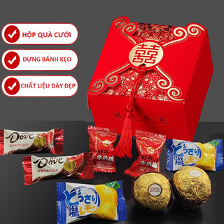 Hộp đựng bánh kẹo quà tặng cưới hộp bánh phu thê