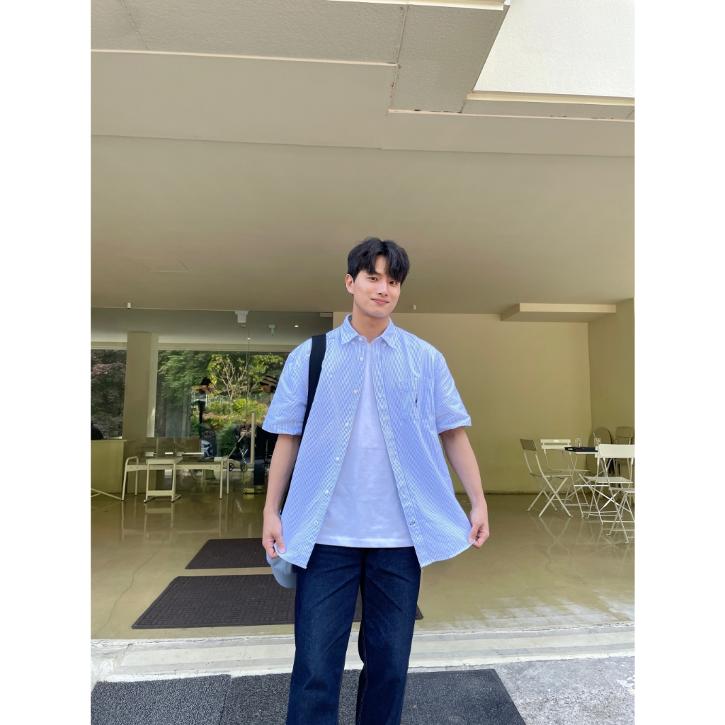 Áo sơ mi sọc tay ngắn Who.A.U chính hãng
