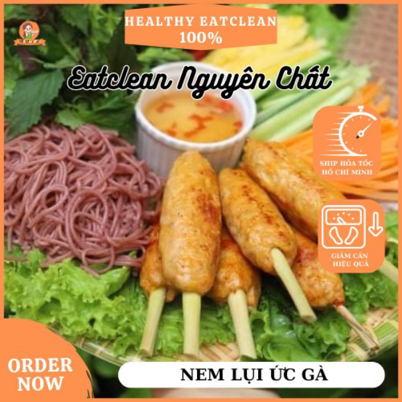 Nem lụi ức gà nguyên chất ăn kiêng eatclean Healthy 500g