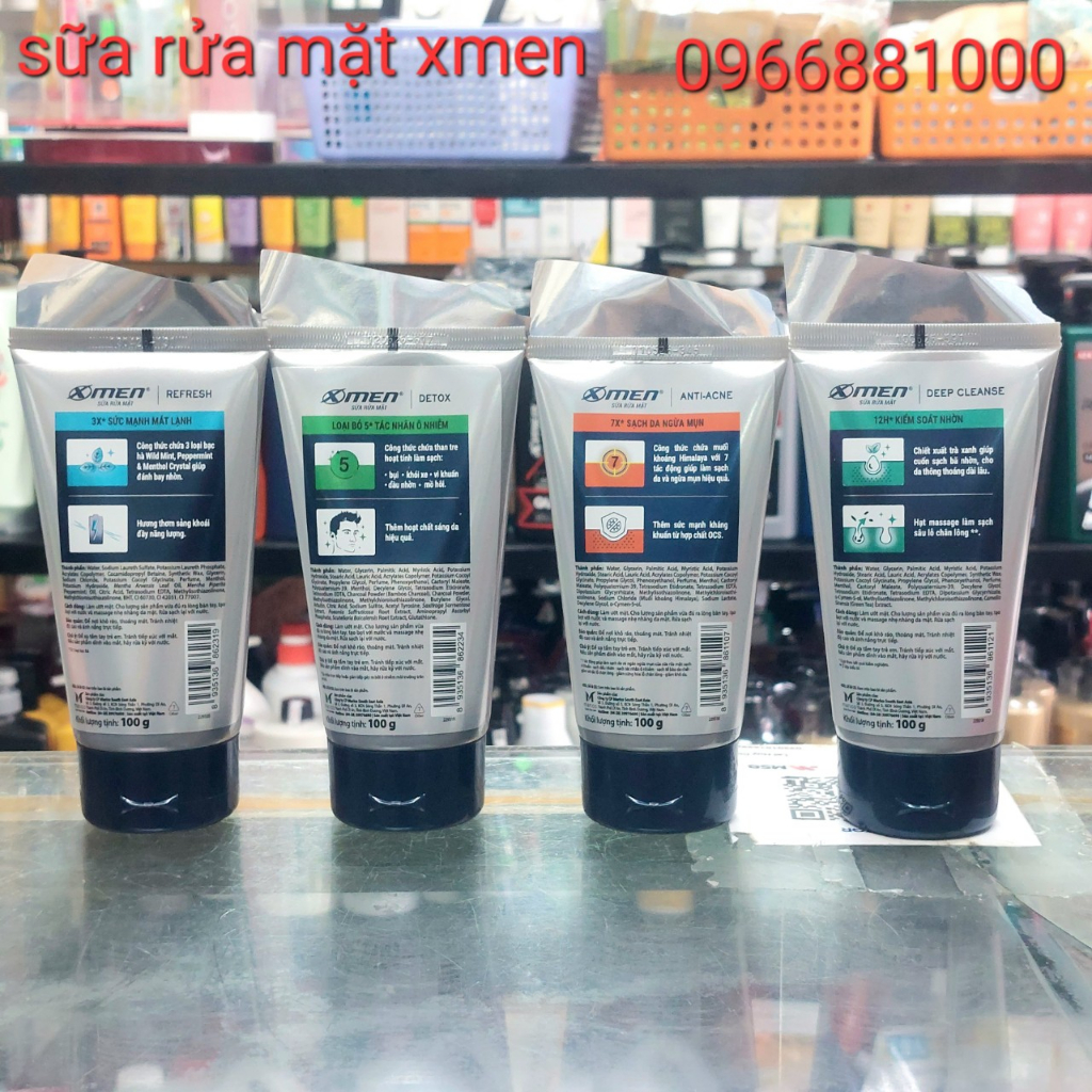 Xmen Tuýp Sữa Rửa Mặt 100g Refresh 3X, Detox 5*, Anti Acne 7x, Deep Cleanse 12H