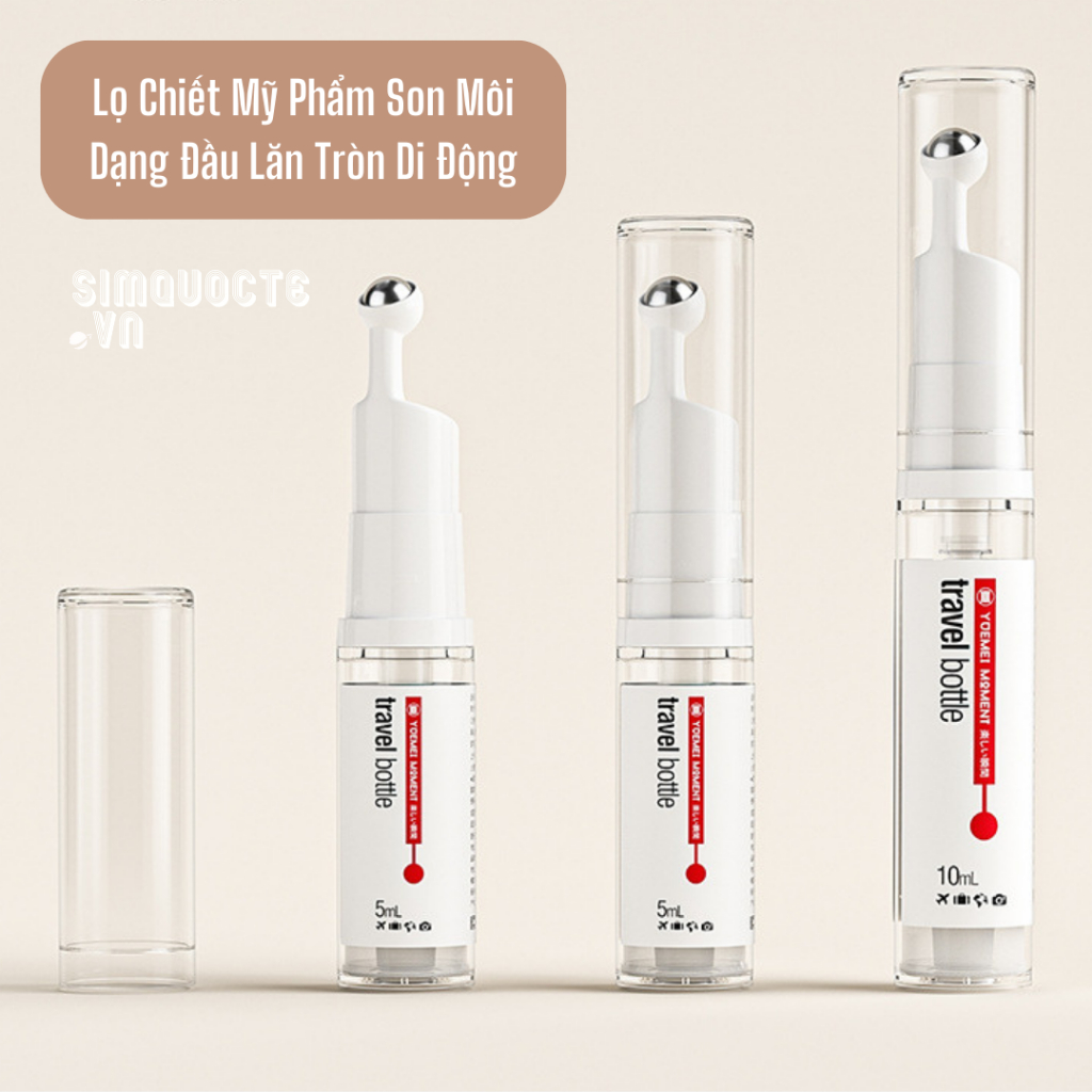 Lọ chiết mỹ phẩm son môi kem dưỡng vùng mắt môi dạng đầu lăn tròn di động tiện lợi mang theo du lịch, đi làm CCC46