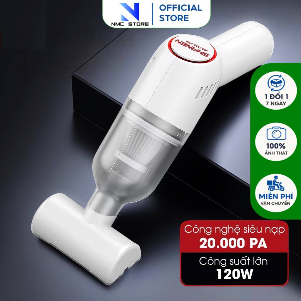 Máy hút bụi cầm tay NMC vệ sinh giường nệm, ôtô không dây bản nâng cấp lực hút 10000PA, BH 06 tháng