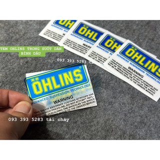 Tem ohlins dán bình dầu trong suốt và nhiều vị trí khác