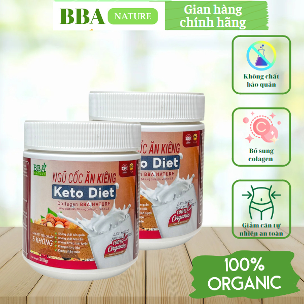 Ngũ cốc ăn kiêng Keto Diet BBA Nature bổ sung Colagen, Vitamin C,E