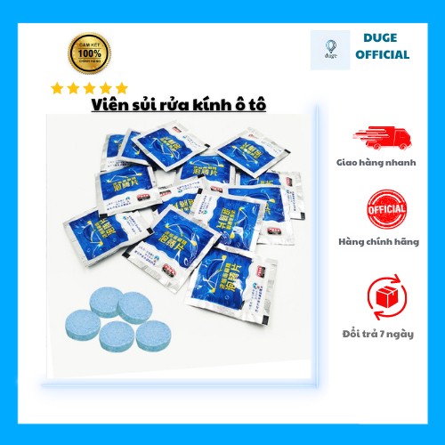 Viên sủi rửa kính ô tô nhỏ gọn Duge Hộp 10 viên 1 viên sủi pha với 4 lít nước