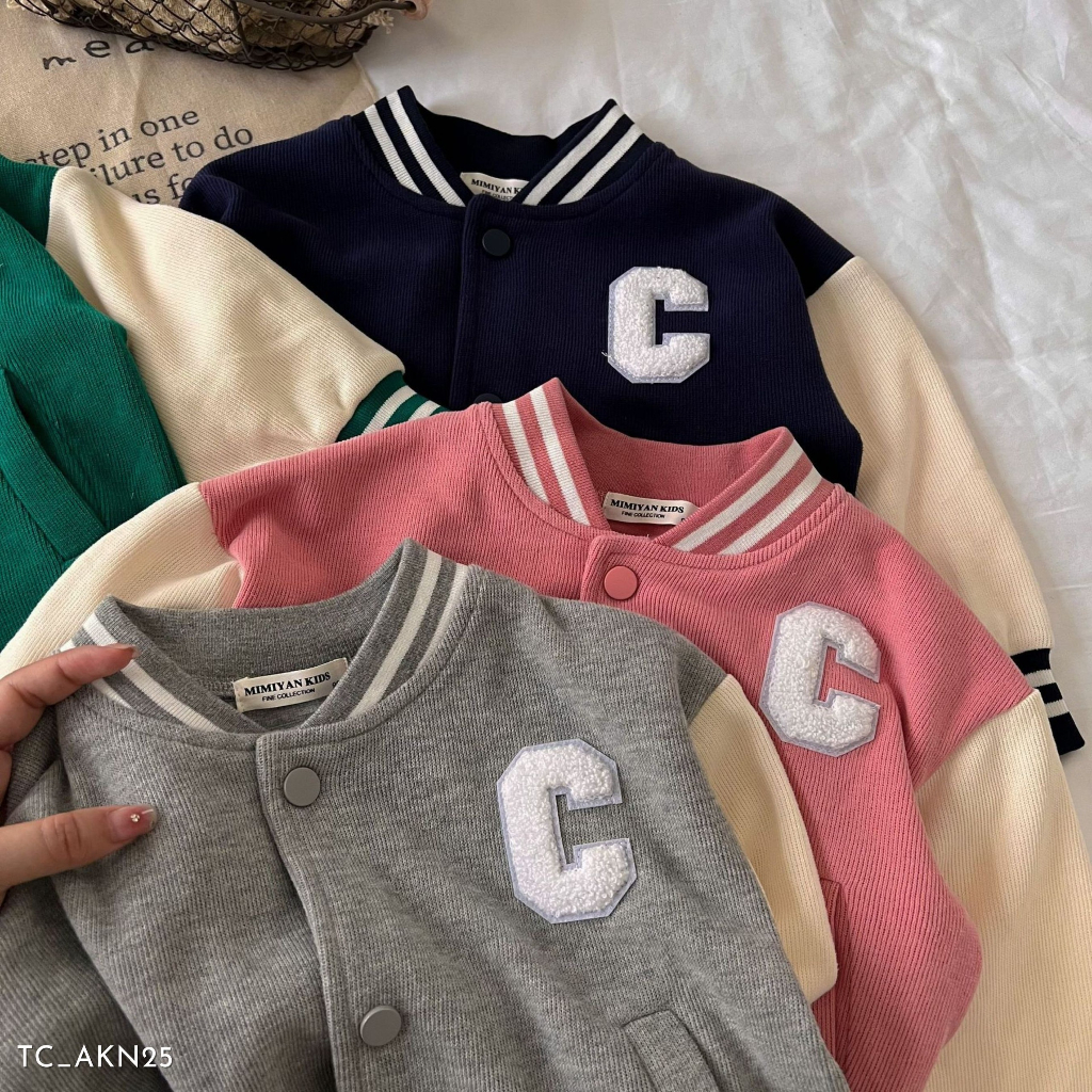 Áo khoác bomber cho bé EMBES KIDS, áo khoác thu đông trẻ em từ 11kg - 31kg