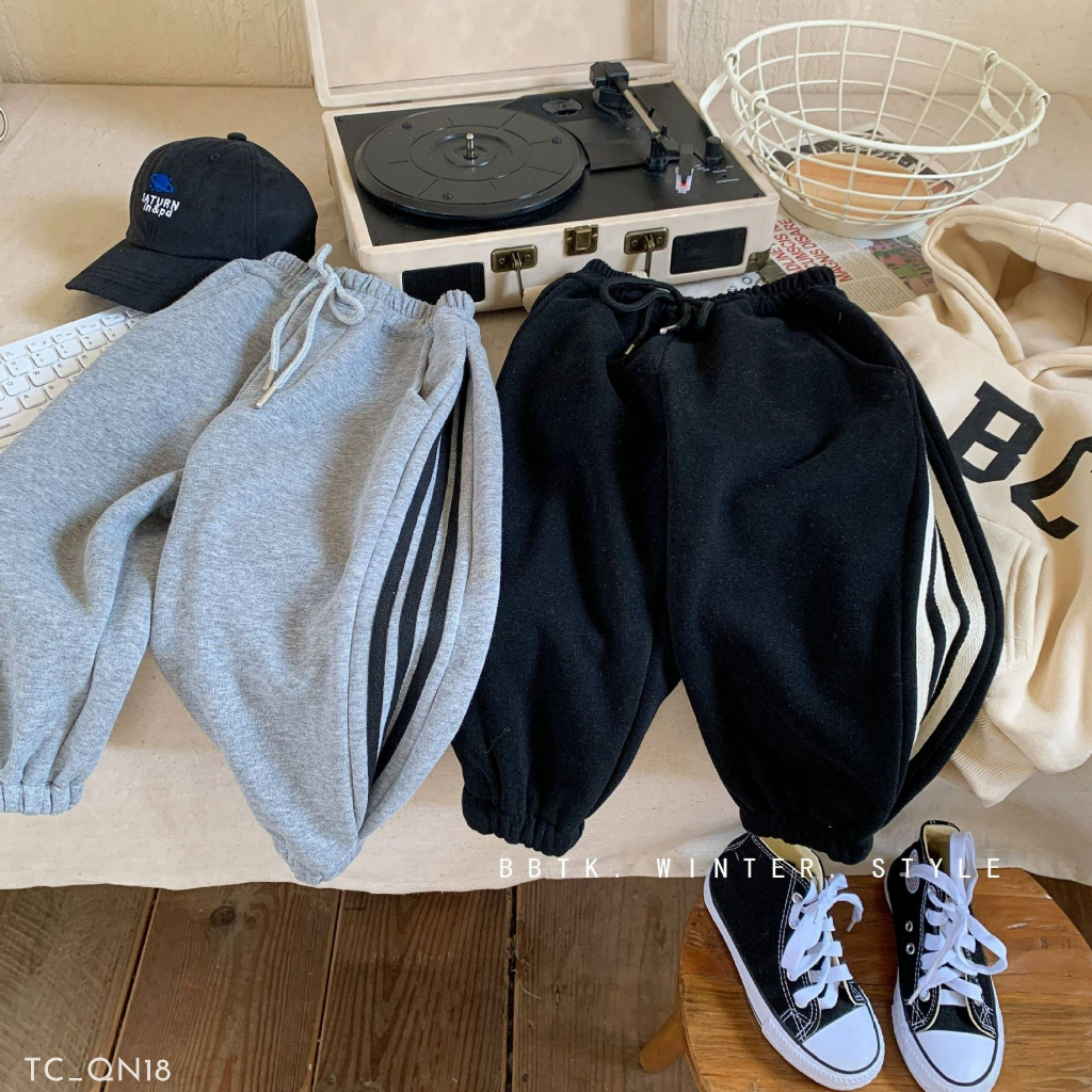 Quần dài nỉ cho bé trai EMBES KIDS , quần dài thu đông cho bé 11kg đến 31kg