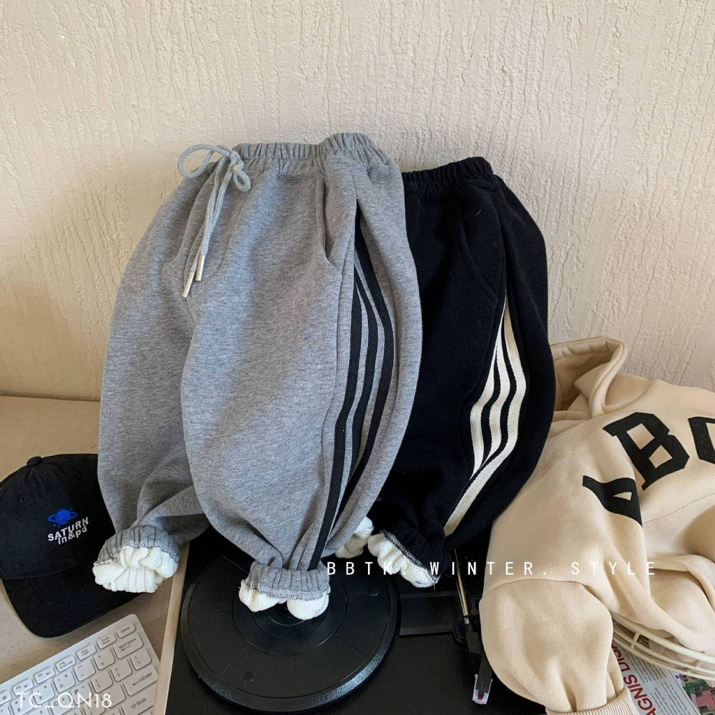 Quần dài nỉ cho bé trai EMBES KIDS , quần dài thu đông cho bé 11kg đến 31kg