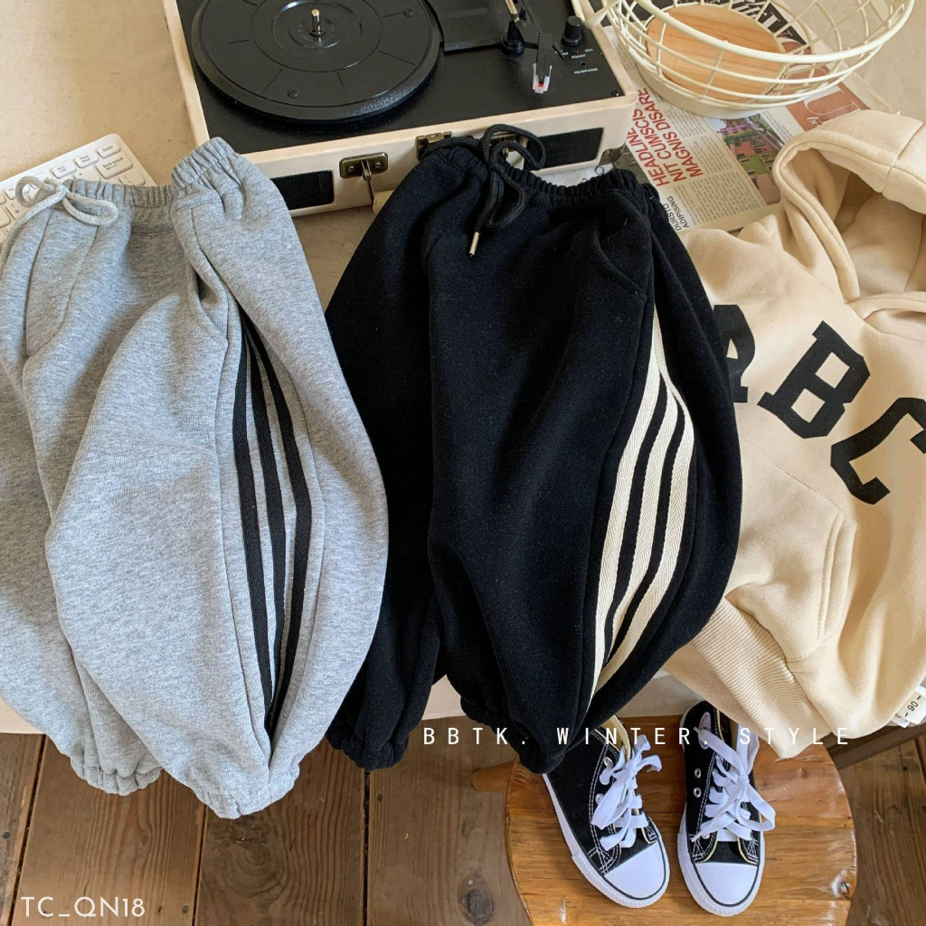 Quần dài nỉ cho bé trai EMBES KIDS , quần dài thu đông cho bé 11kg đến 31kg