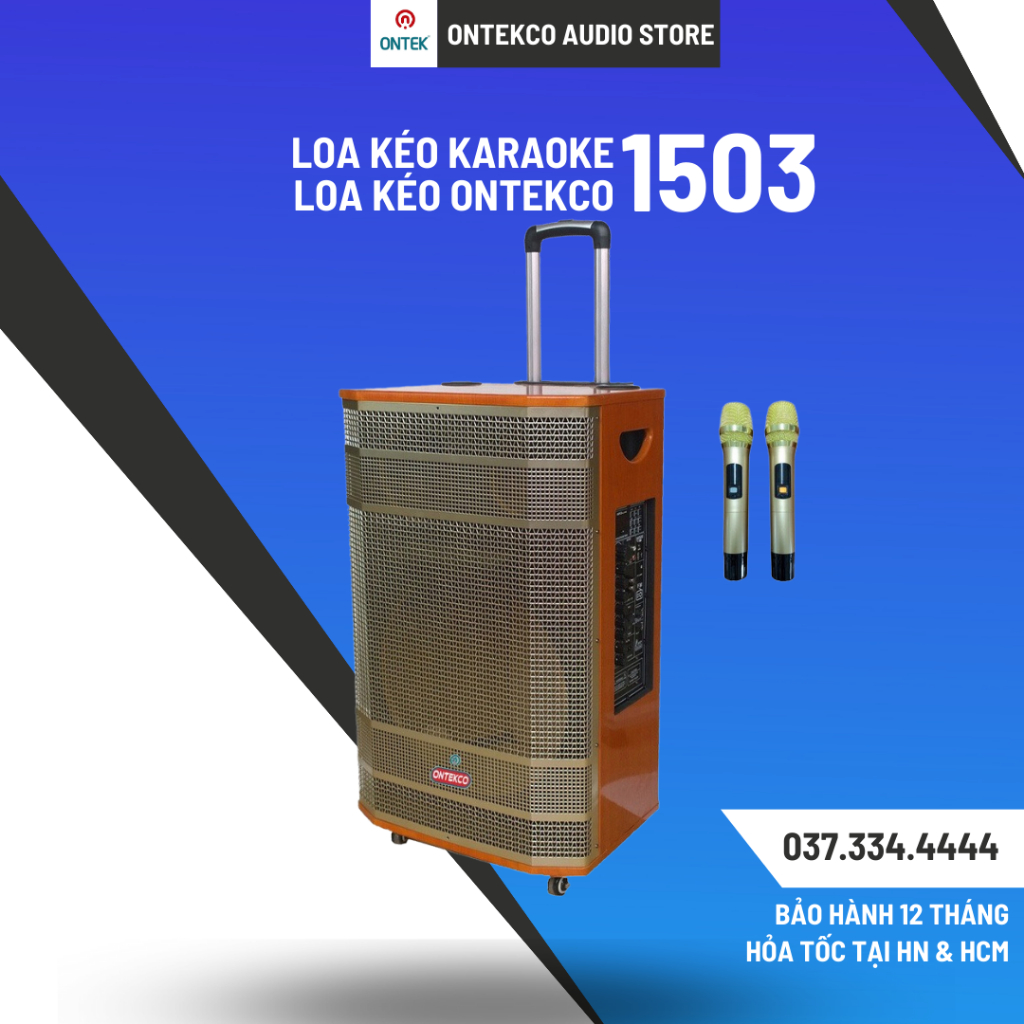Loa kéo Chính hãng ONTEKCO 1503 PROMAX  - Bass 40CM 3 đường tiếng cao cấp- Tặng 2 mic hát cực hay