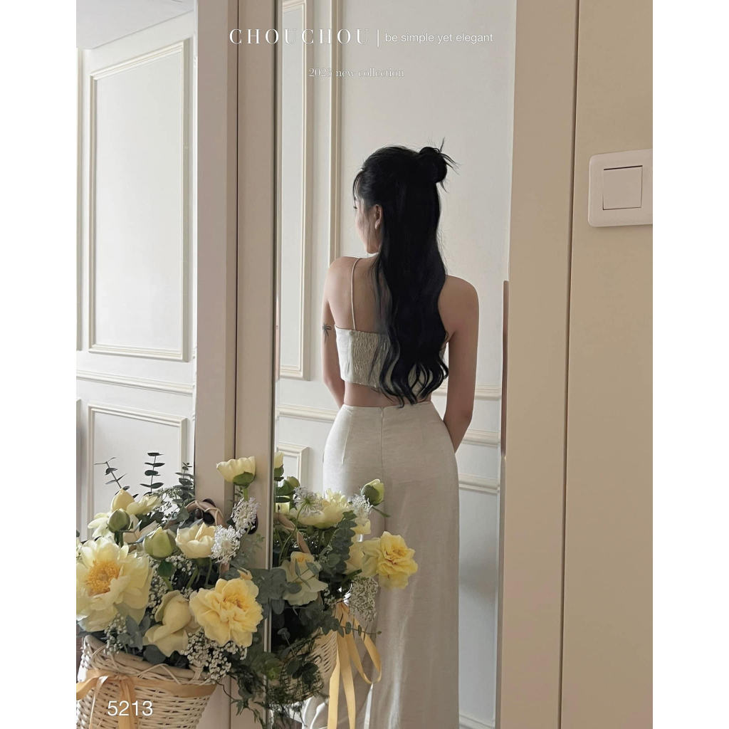 Jumpsuits nữ cúp ngực đan dây yếm khoét eo với tone màu nhẹ nhàng thanh lịch, sáng da dành cho các nàng teen