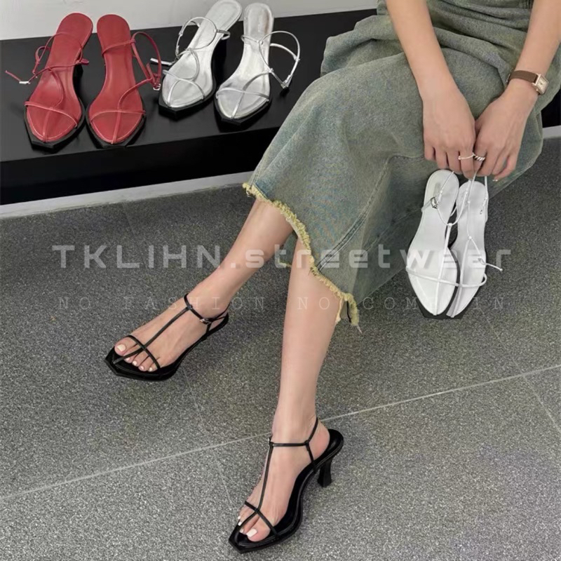 TKLIHN Dép dây Sandal cao gót mũi nhọn SANG CHẢNH hot TREND 2023 thanh lịch FASHIONITA