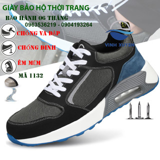 Giày bảo hộ lao động Guyisa 1132 thời trang siêu nhẹ thoáng khí đệm khí cực êm, giầy mũi thép chống va đập chống đinh