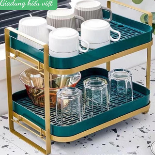 Khay úp cốc chén ,giá úp bát, kệ để gia vị 2 đa năng dụng cụ sắp xếp nhà cửa giá sỉ