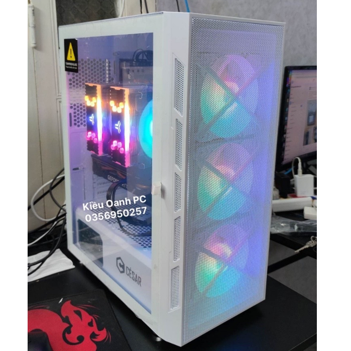 Vỏ case ( vỏ máy tính)  César Odyssey sẵn 3 Fan LED RGB _ Lắp Xeon