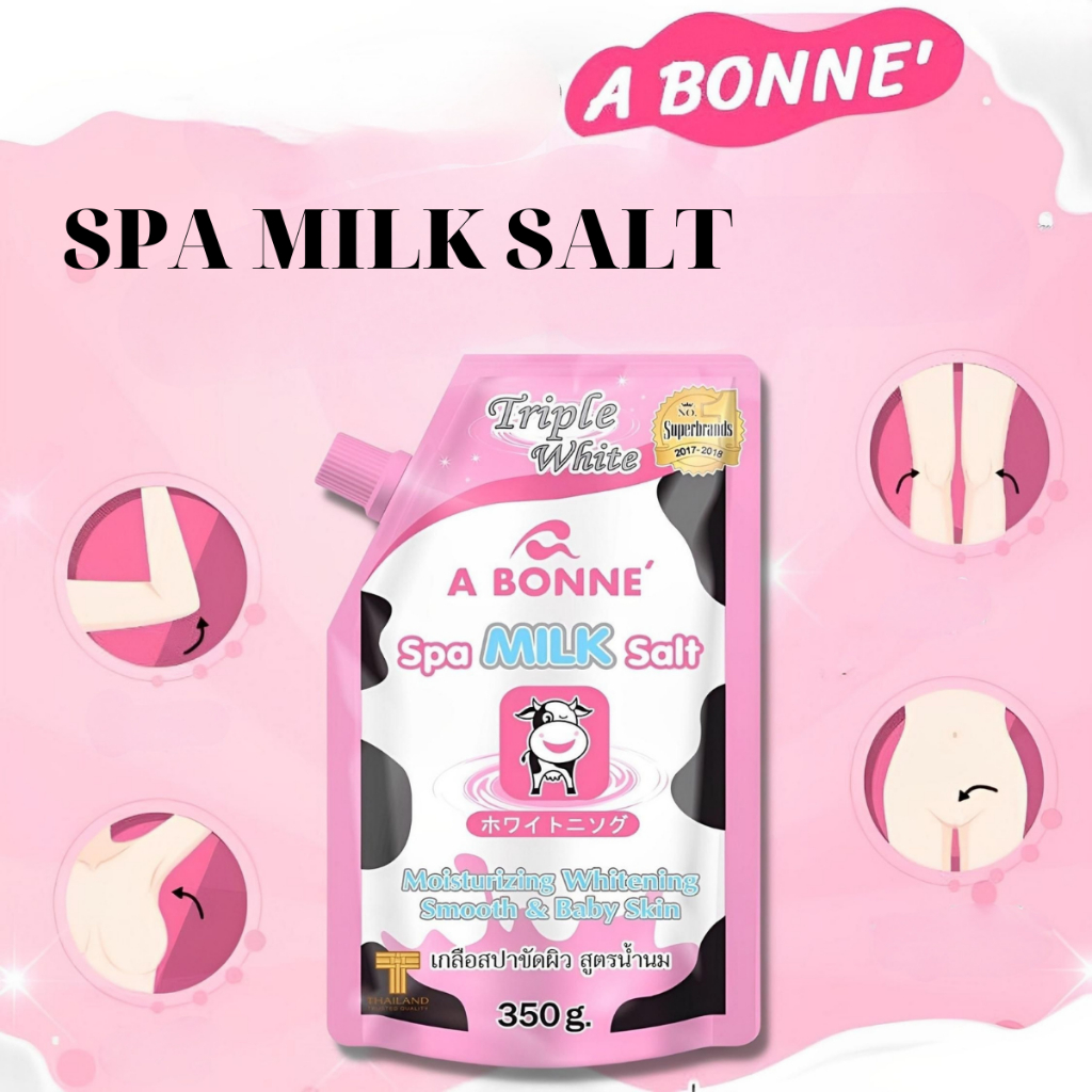 Muối Tắm Sữa Bò - Tẩy Tế Bào Da Chết Body Cơ Thể A Bonne Trắng Sáng Mềm Da Dưỡng Ẩm Spa Milk Salt Thái Lan 350gr