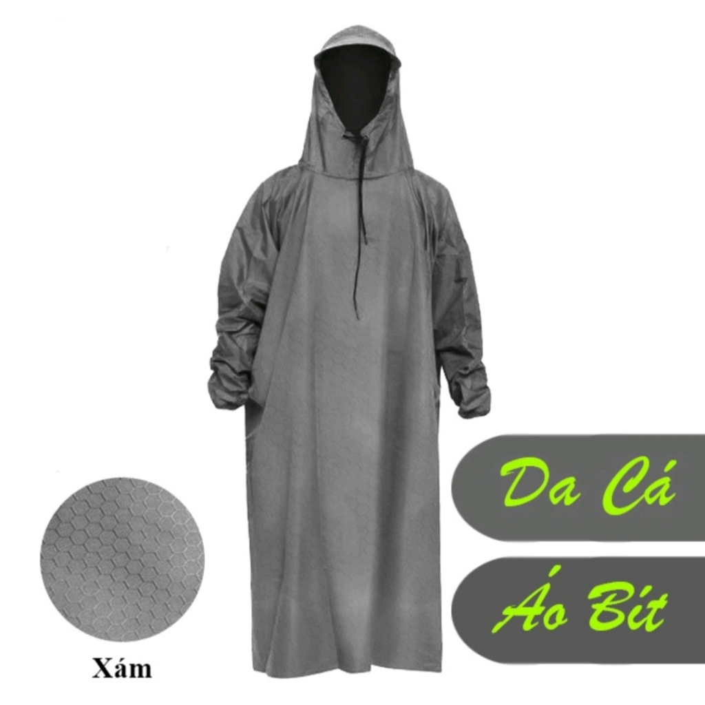 Áo mưa Bít vải dù Da Cá/ Tổ Ông siêu chống thấm nước, cao cấp, dài1,4 mét, có đủ màu cho khách lựa