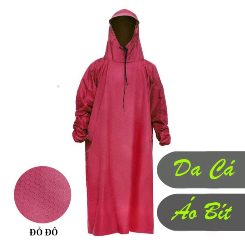 Áo mưa Bít vải dù Da Cá/ Tổ Ông siêu chống thấm nước, cao cấp, dài1,4 mét, có đủ màu cho khách lựa