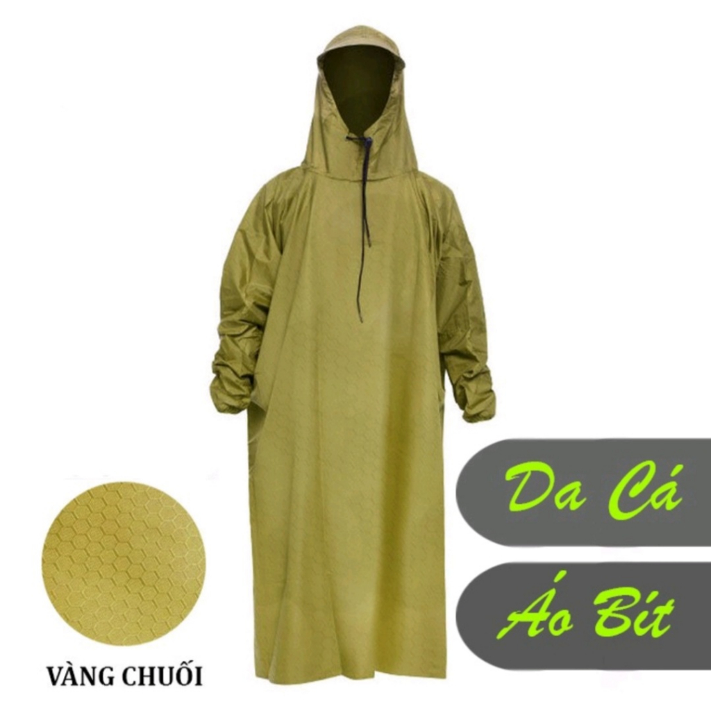 Áo mưa Bít vải dù Da Cá/ Tổ Ông siêu chống thấm nước, cao cấp, dài1,4 mét, có đủ màu cho khách lựa