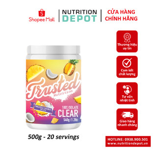 Thực phẩm bổ sung Whey Protein Isolate Trusted Nutrition Clear 540g – Sữa tăng cơ trong suốt – Nutrition Depot Vietnam
