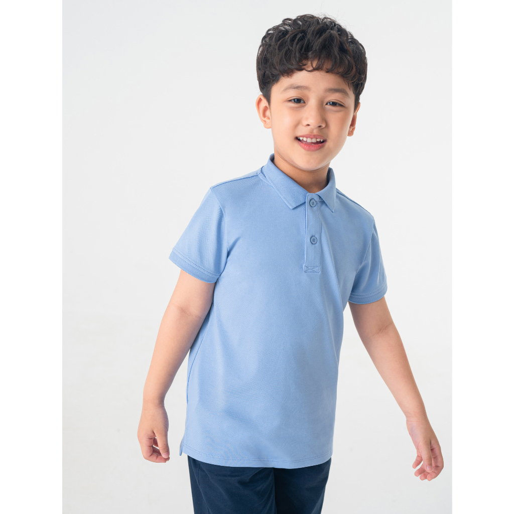 Áo polo bé trai CANIFA cổ bẻ cài cúc tay cộc 2TP23S002
