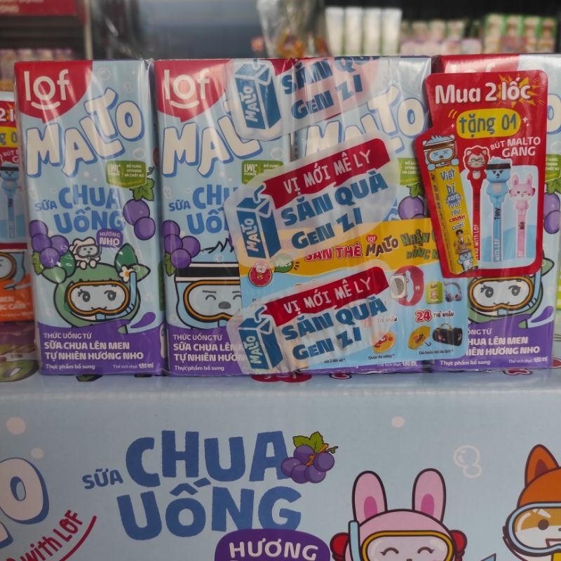 Sữa chua uống Malto Lof lốc 4 hộp 180ml