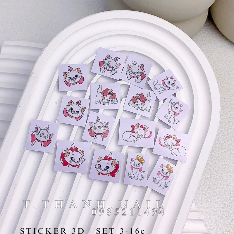 Set Sticker in 3D mẫu mới