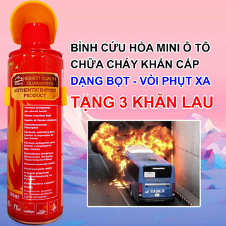 Bình Cứu Hỏa Mini - Bình Chữa Cháy - Dập Lửa Khẩn Cấp Dùng Cho Ô tô, Xe Máy, Văn Phòng - HERIOS Fire Foam - TẶNG 3 KHĂN
