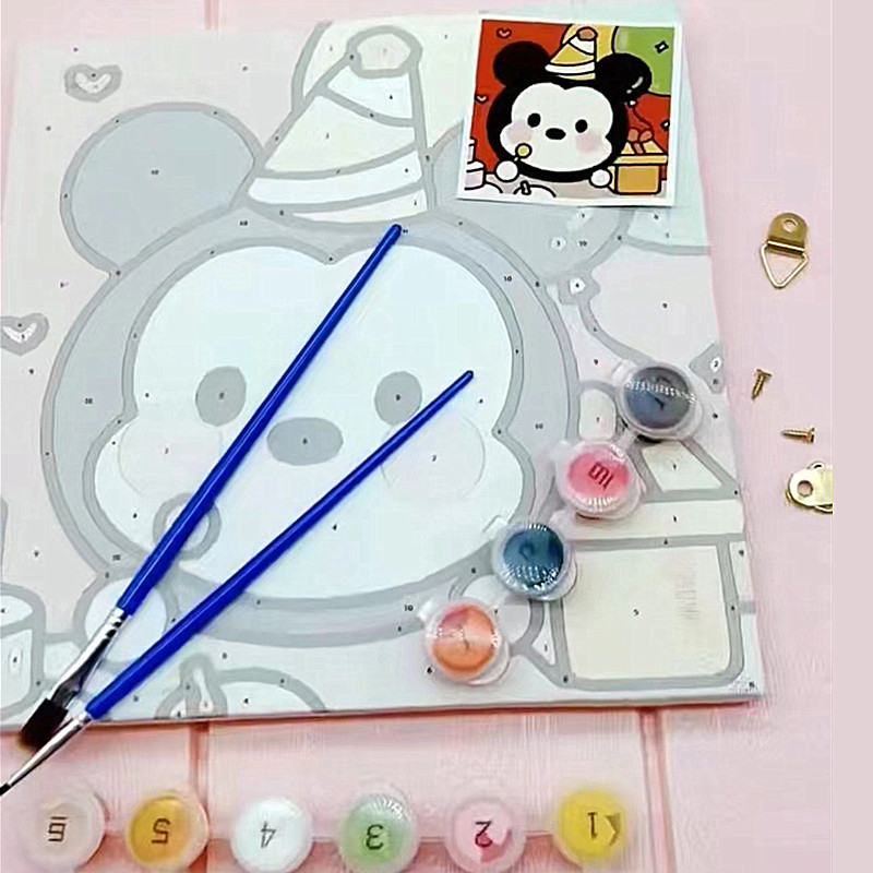 Tranh hóa số, tranh tô màu theo số,tranh sơn dầu, tô màu tranh theo số phong cảnh chàng trai cô gái  có khung 20x20cm