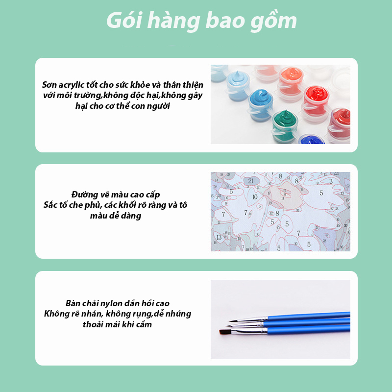 Tranh hóa số, tranh tô màu theo số,tranh sơn dầu, tô màu tranh theo số phong cảnh chàng trai cô gái  có khung 20x20cm