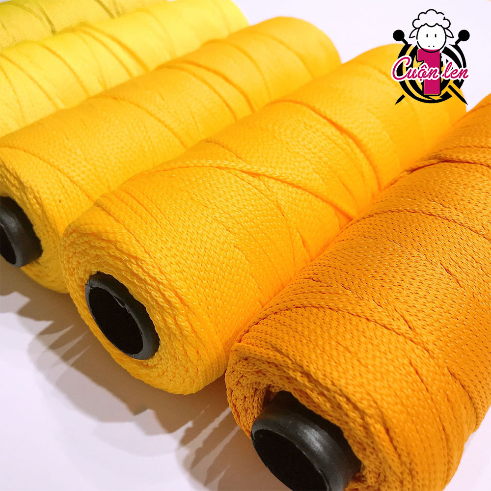 Sợi dệt trơn Cotton Craff Yarn 2mm móc nón, túi, ví 125g  - 1 CUỘN LEN