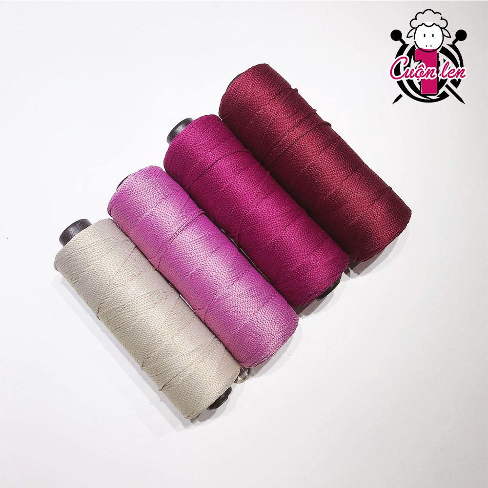 Sợi dệt trơn Cotton Craff Yarn 2mm móc nón, túi, ví 125g  - 1 CUỘN LEN